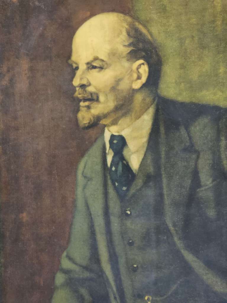 Репродукция плакат ламинированный Ленин СССР Автор П. Васильев 1966 г  95х65см