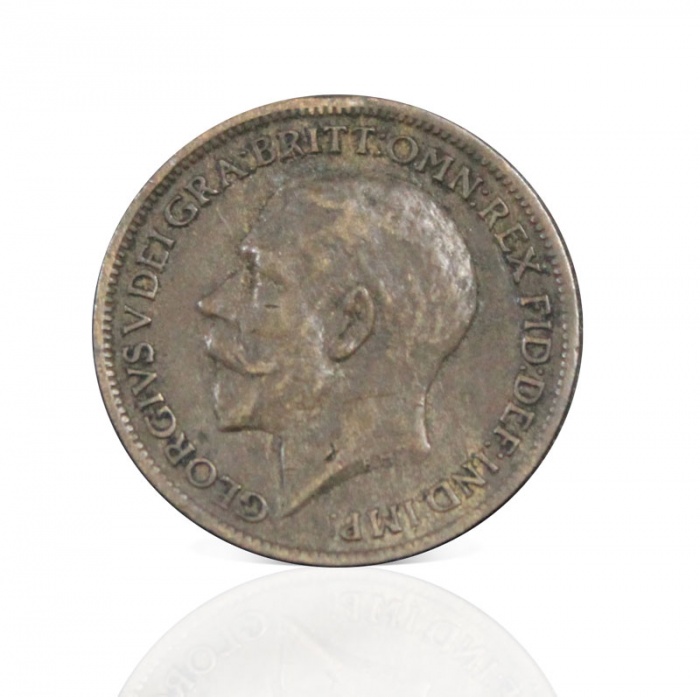 1919 Монета Великобритания 1919 год 1 фартинг Георг V  Бронза  XF