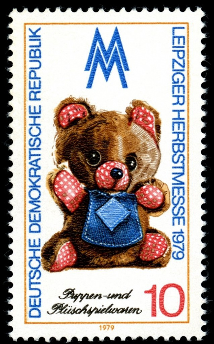 (1979-070) Марка Германия (ГДР) &quot;Плюшевый медведь&quot;    Ярмарка, Лейпциг II Θ