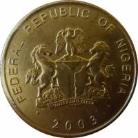 (№2003km17) Монета Нигерия 2003 год 1 Kobo