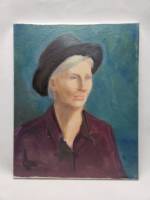 Картина ранняя работа Марии Полищук Портрет женщины в шляпе 50х40