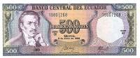 Банкнота Эквадор 1988 год 500 сукре Эухенио Эспехо   UNC