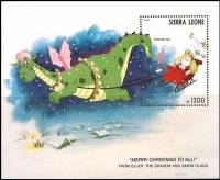 (№1993-236) Блок марок Сьерра-Леоне 1993 год "Эллиот Дракона и Санта Клауса", Гашеный