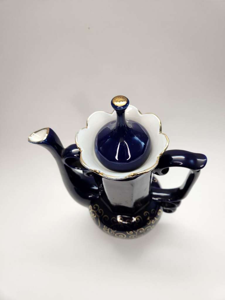 Кофейник кобальт позолота Возрождение