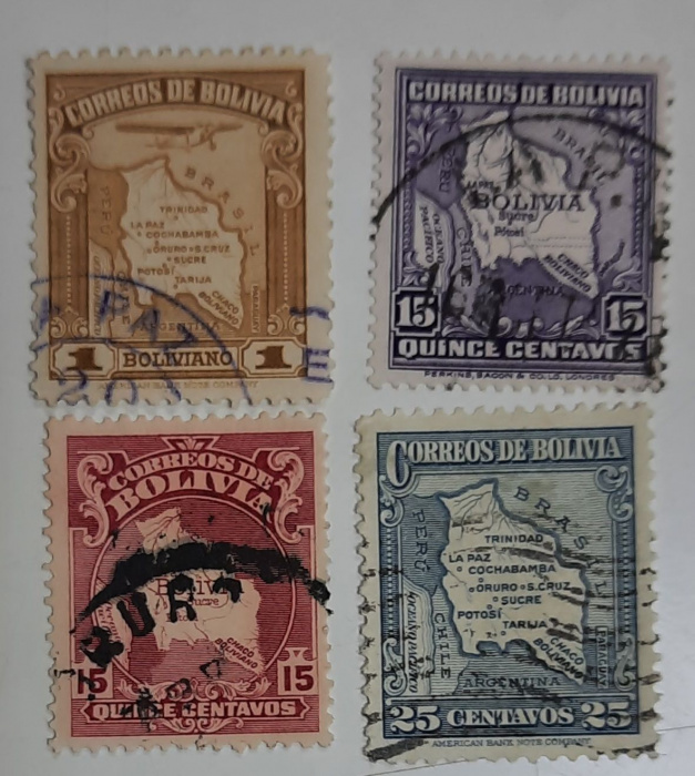 (--) Набор марок Боливия &quot;4 шт.&quot;  Гашёные  , II Θ