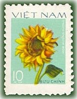 (1978-014) Марка Вьетнам "Подсолнечник однолетний"  синяя  Садовые цветы III Θ