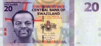 Банкнота Свазиленд 2010 год 20 лилангени Мсвати III   UNC