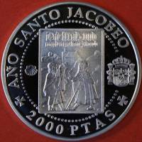() Монета Испания 1993 год 2000 песет ""  Биметалл (Серебро - Ниобиум)  UNC