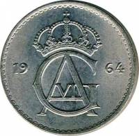 () Монета Швеция 1962 год 25  ""   Медь-Никель  UNC