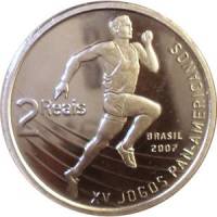  Монета Бразилия 2007 год 2     Медь-Никель  UNC