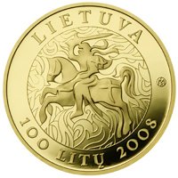 (№2008km156) Монета Литва 2008 год 100 Litų (Millennium of the mention of the name of Lithuani