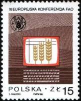 (1988-023) Марка Польша "Колосья Пшеницы"    Европейский конгресс всемирной продовольственной органи