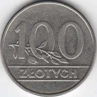 (1990) Монета Польша 1990 год 100 злотых   Медь-Никель  XF