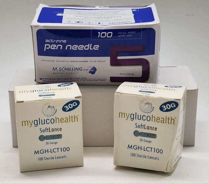 Ланцеты для глюкометра 170 шт + иглы инсулиновые 100 шт 31G 5 мм