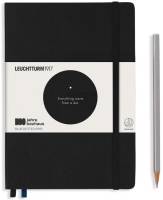 Книга для записей BAUHAUS MEDIUM A5 на 251 страницу в точку, BLACK.  Leuchtturm1917, #359617