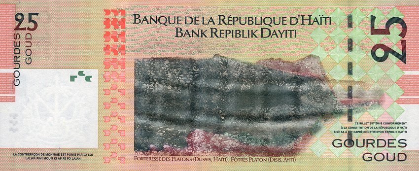 Банкнота Гаити 2004 год 25 гурдов Независимость 200 лет   UNC