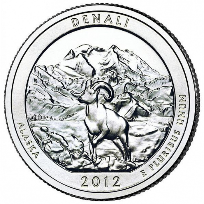 (015d) Монета США 2012 год 25 центов &quot;Денали&quot;  Медь-Никель  UNC