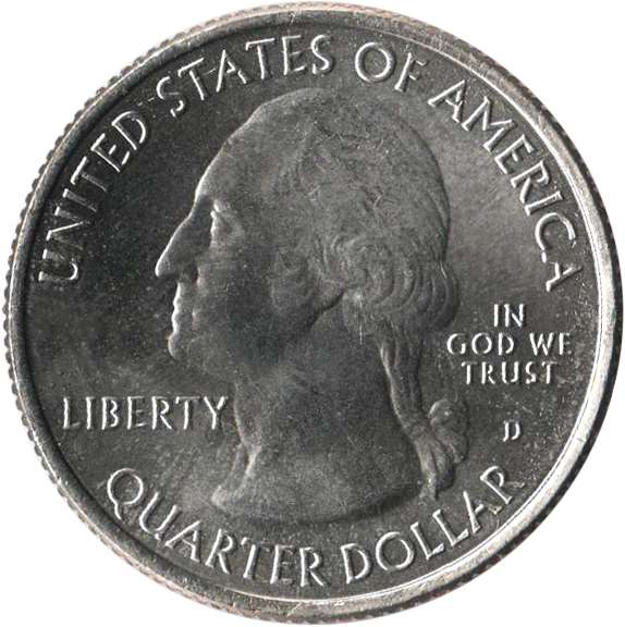 033d Монета США 2005 год 25 центов Орегон  Вариант №2 Медь-Никель  COLOR. Цветная