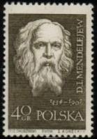 (1959-047) Марка Польша "Д.И. Менделеев"   Великие ученые II Θ