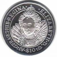 (2007) Монета Британские Виргинские острова 2007 год 10 долларов "Елизавета I"  Серебро Ag 925  PROO