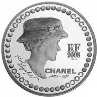 (№2008km1566) Монета Франция 2008 год 5 Euro (Габриэль Шанель)