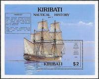 (№1990-18) Блок марок Кирибати 1990 год "Осужденного Транспорта Шарлотта 1789", Гашеный