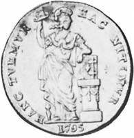 (№1795km9.4) Монета Нидерланды 1795 год 3 Gulden (ВЕСТФ)