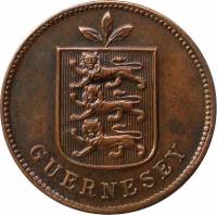 (№1868km10) Монета Гернси 1868 год 1 Double