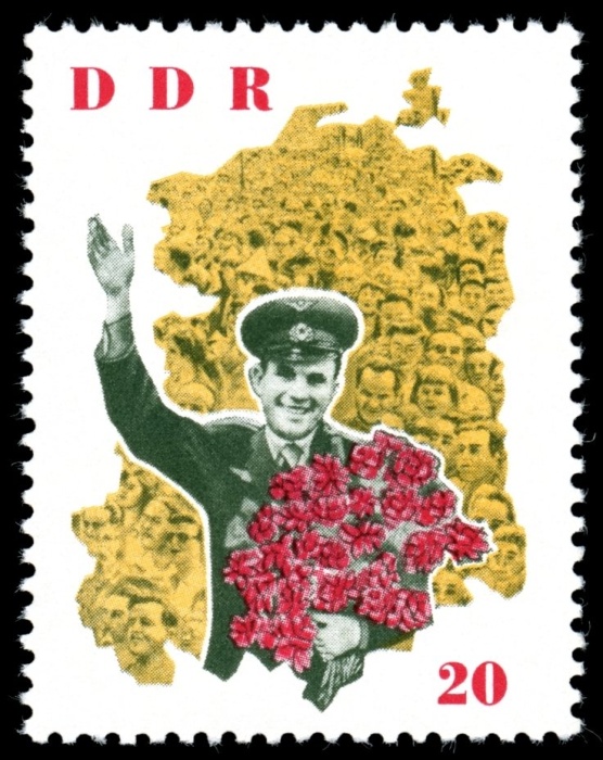 (1963-063) Марка Германия (ГДР) "Юрий Гагарин"    Космонавты II &Theta;