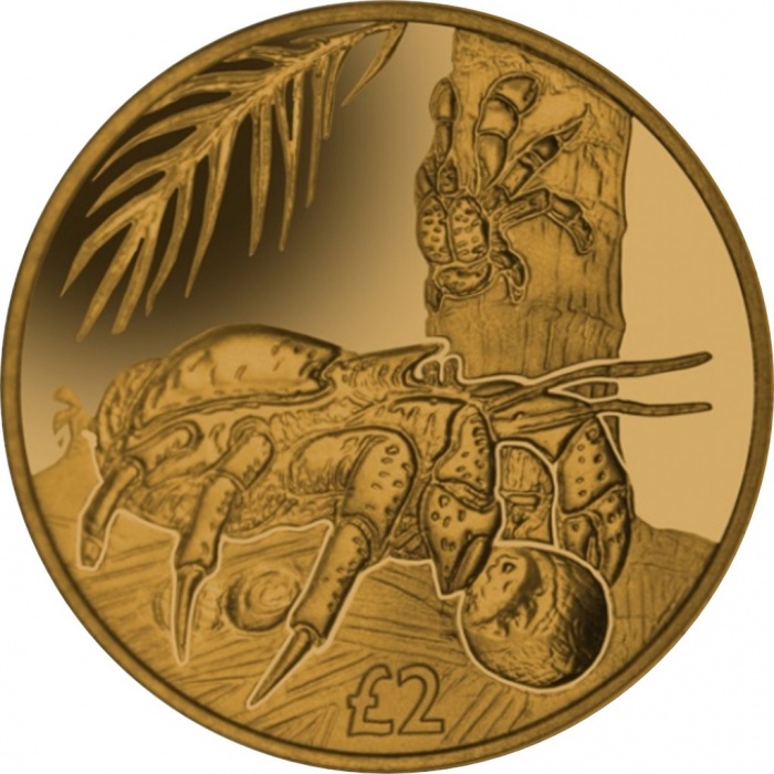 2018 Монета Британская терр в Инд океане 2 фунта Кокосовый краб Титан  UNC