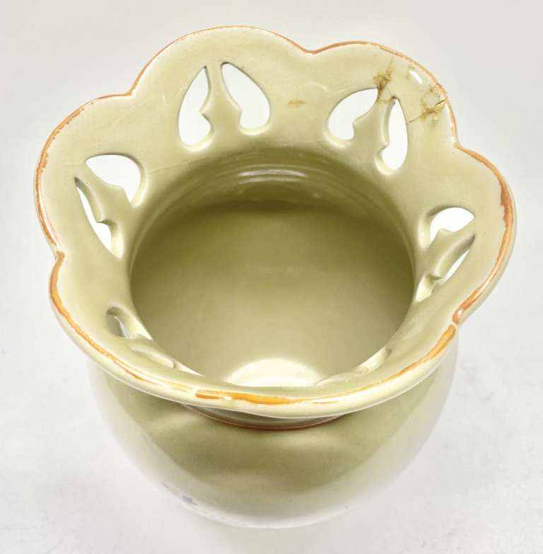 Ваза обливная керамика Сирень склейка см фото 