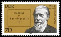 (1981-041) Марка Германия (ГДР) "Вильгельм Раабе"    Известные личности II Θ