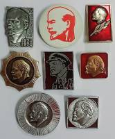 Набор значков знаков (8 шт.) СССР "В.И. Ленин" На булавке 