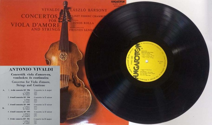 Пластинка виниловая А. Вивальди Concertos for Viola D`amore and strings Hungaroton 300 мм. (Сост. от