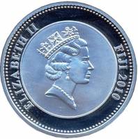 (№2010) Монета Фиджи 2010 год 1 Dollar (Королева Виктория - Великая Выставка)