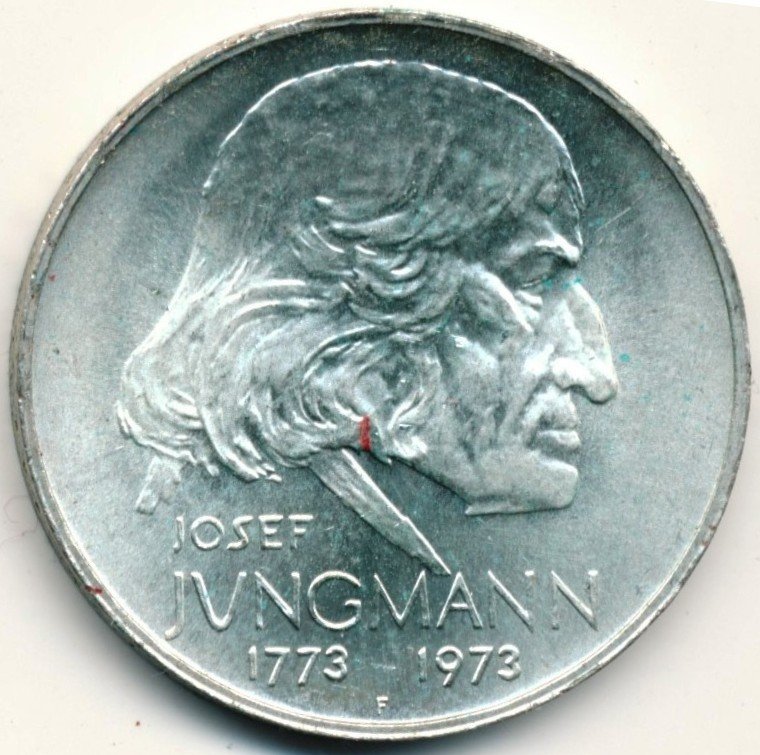 () Монета Чехословакия 1973 год 50 крон &quot;&quot;  Биметалл (Серебро - Ниобиум)  UNC