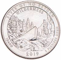 (050p) Монета США 2019 год 25 центов "Фрэнк Чёрч - необратимая река"  Медь-Никель  UNC