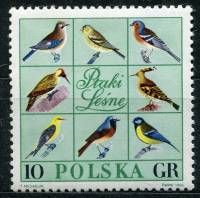 (1966-067) Марка Польша "8 птиц" , III O
