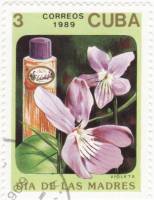 (1989-039) Марка Куба "Фиалка"    Цветы и парфюмерия III O