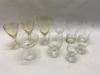 Бокалы разной формы набор стекло, хрусталь, алмазная гравировка10 шт