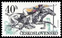 (1978-052) Марка Чехословакия "Финиш галопом"    Скачки в Пардубице III Θ