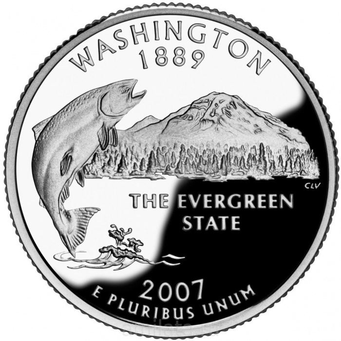 (042p) Монета США 2007 год 25 центов &quot;Вашингтон&quot;  Медь-Никель  UNC