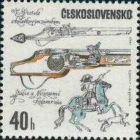 (1969-005) Марка Чехословакия "Пистолет с колесным замком"    Историческое огнестрельное оружие III 