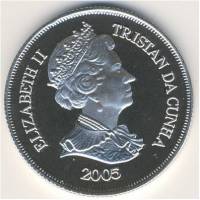 () Монета Тристан да Кунья 2005 год 1 крона ""   PROOF