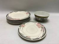 Тарелки 4 шт, блюдце, пиала фарфор Китай