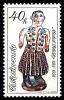 (1978-061) Марка Чехословакия "Женщина в традиционном костюме" ,  III O