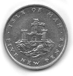 (1975) Монета Остров Мэн 1975 год 5 нов пенсов &quot;Крепость&quot;  Медь-Никель  UNC