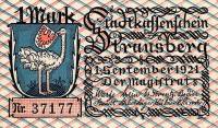 (№1921) Банкнота Германия 1921 год "1 Mark"
