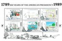 (№1989-1244) Лист марок Доминикана 1989 год "События США", Гашеный