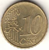 (2007) Монета Италия 2007 год 10 центов  1. Старая карта ЕС  VF